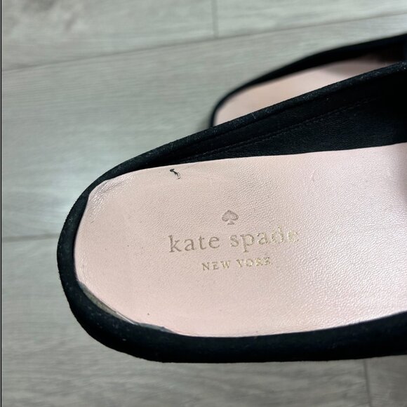 Kate Spade Black Suede Slip On Tassel Flats - Picture 9 of 11